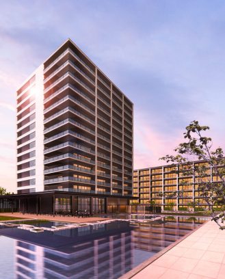 Artificial Waterside Condominium – Twilight